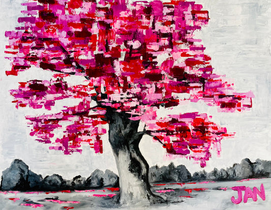 Tree Magenta Blush  |  Painting
